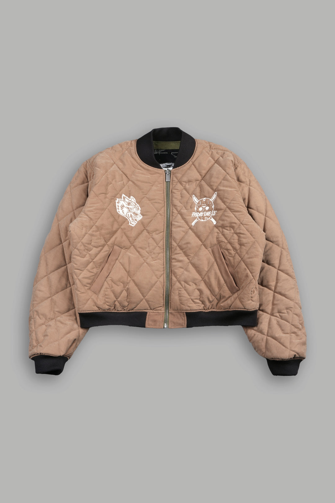 Jason Frvr Cloud Quilted Reversible Bomber Jacket In Dover Green/Taupe