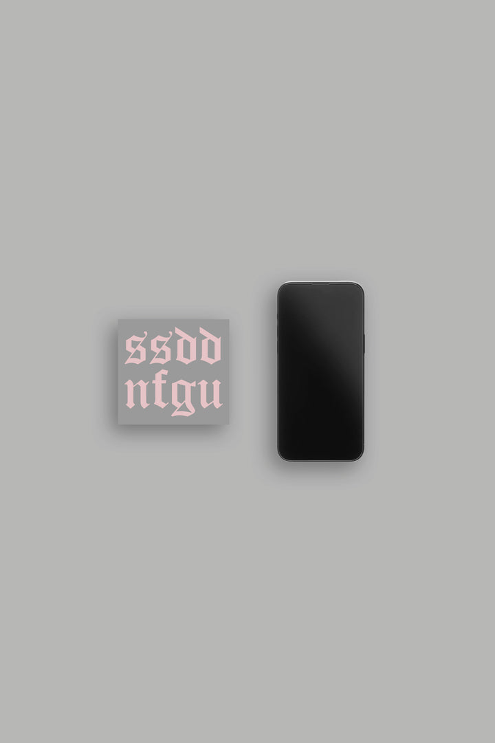 SSDDNFGU Small Vinyl Decal in Blush Pink