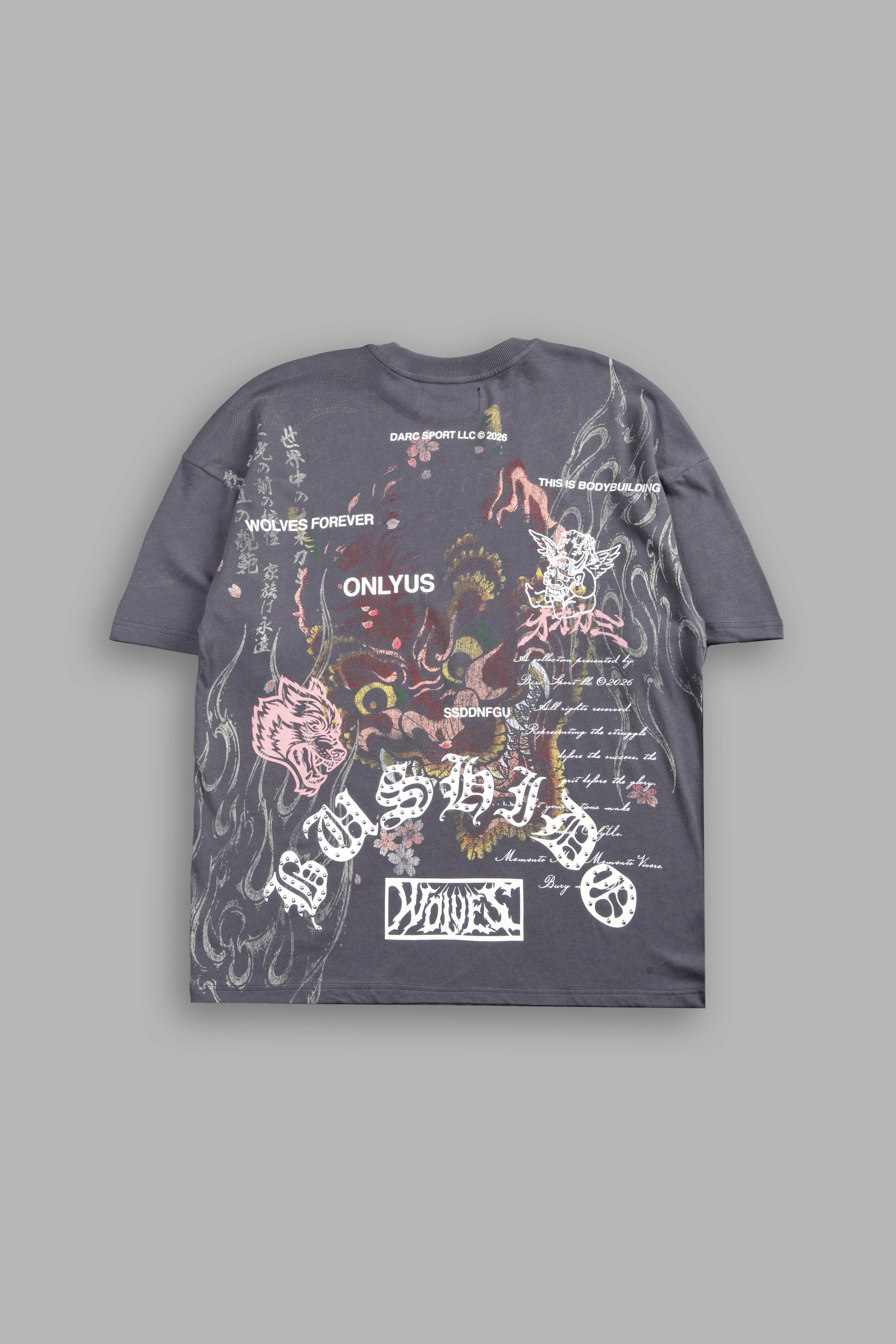 Shutendoji Premium Oversized Tee in Slate Gray