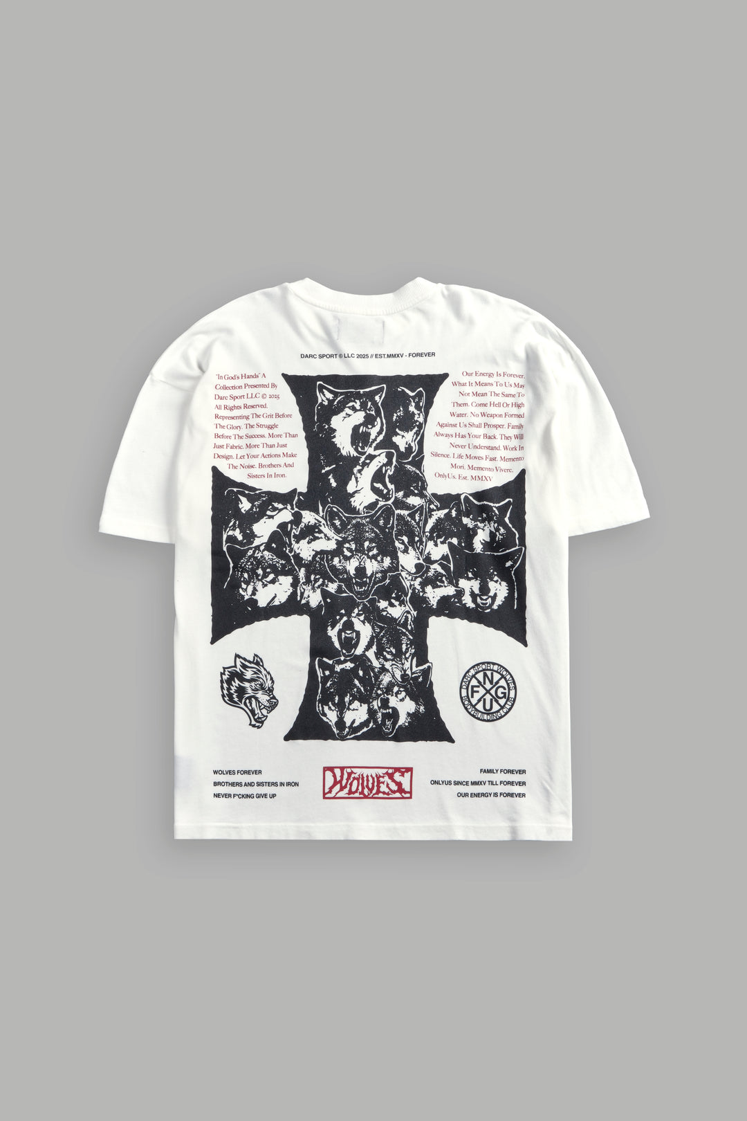 Iron Wolf Pack "Premium" Oversized Tee in Cream