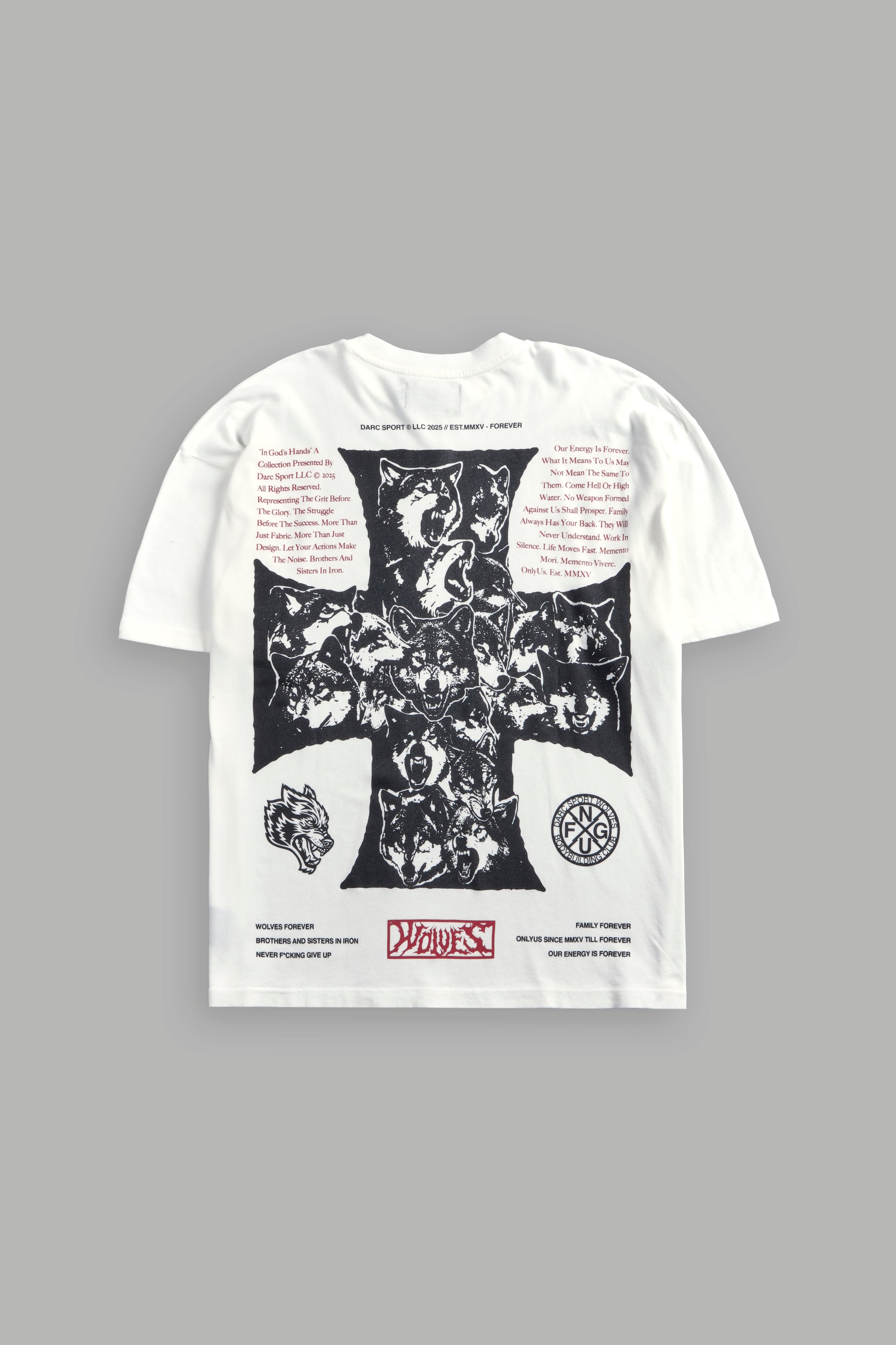 Iron Wolf Pack "Premium" Oversized Tee in Cream