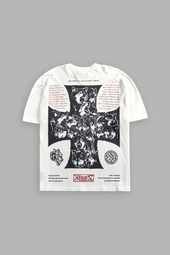 Iron Wolf Pack "Premium" Oversized Tee in Cream