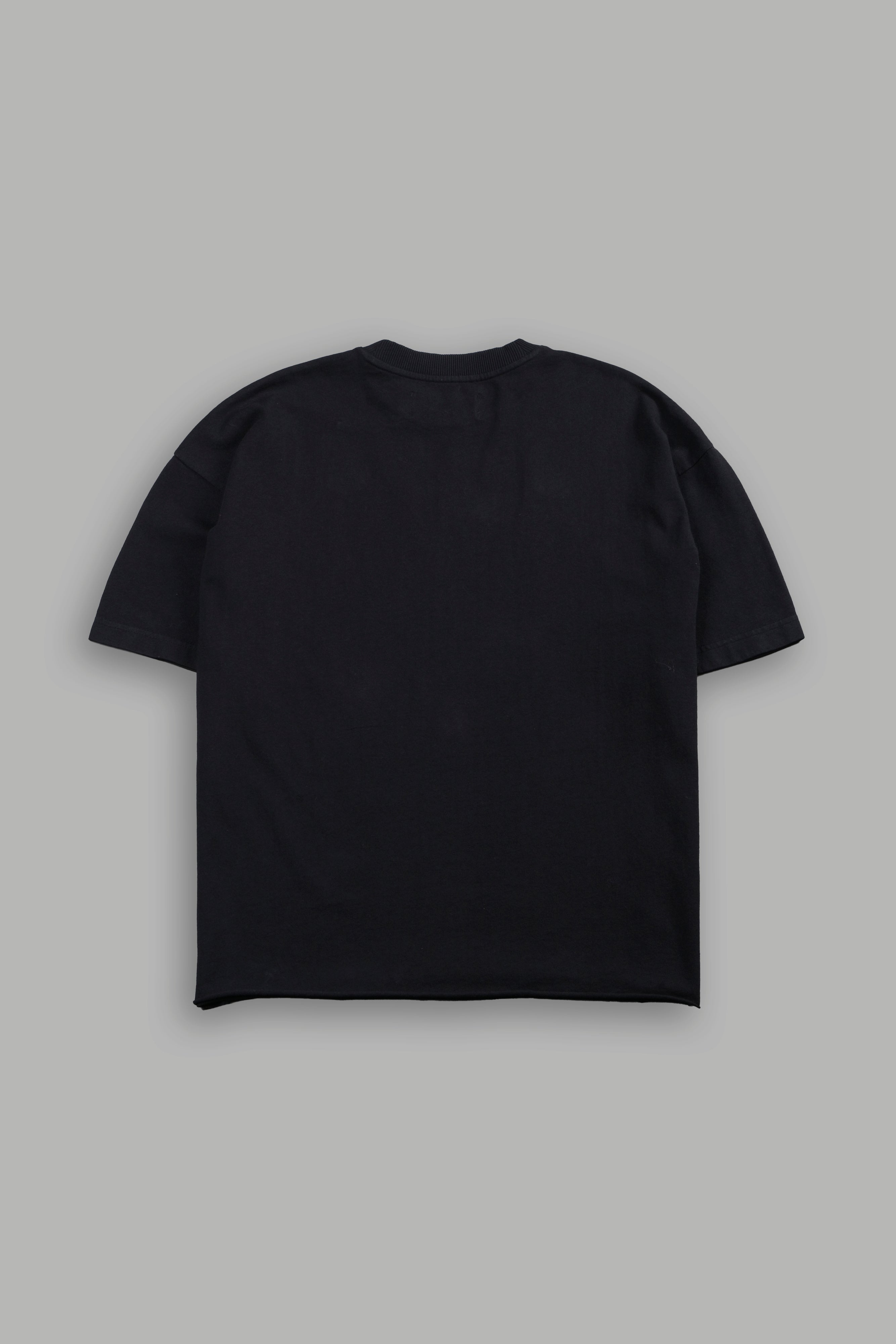 Loyalty Frvr Grunge Mid Length Raw Hem Tee in Black