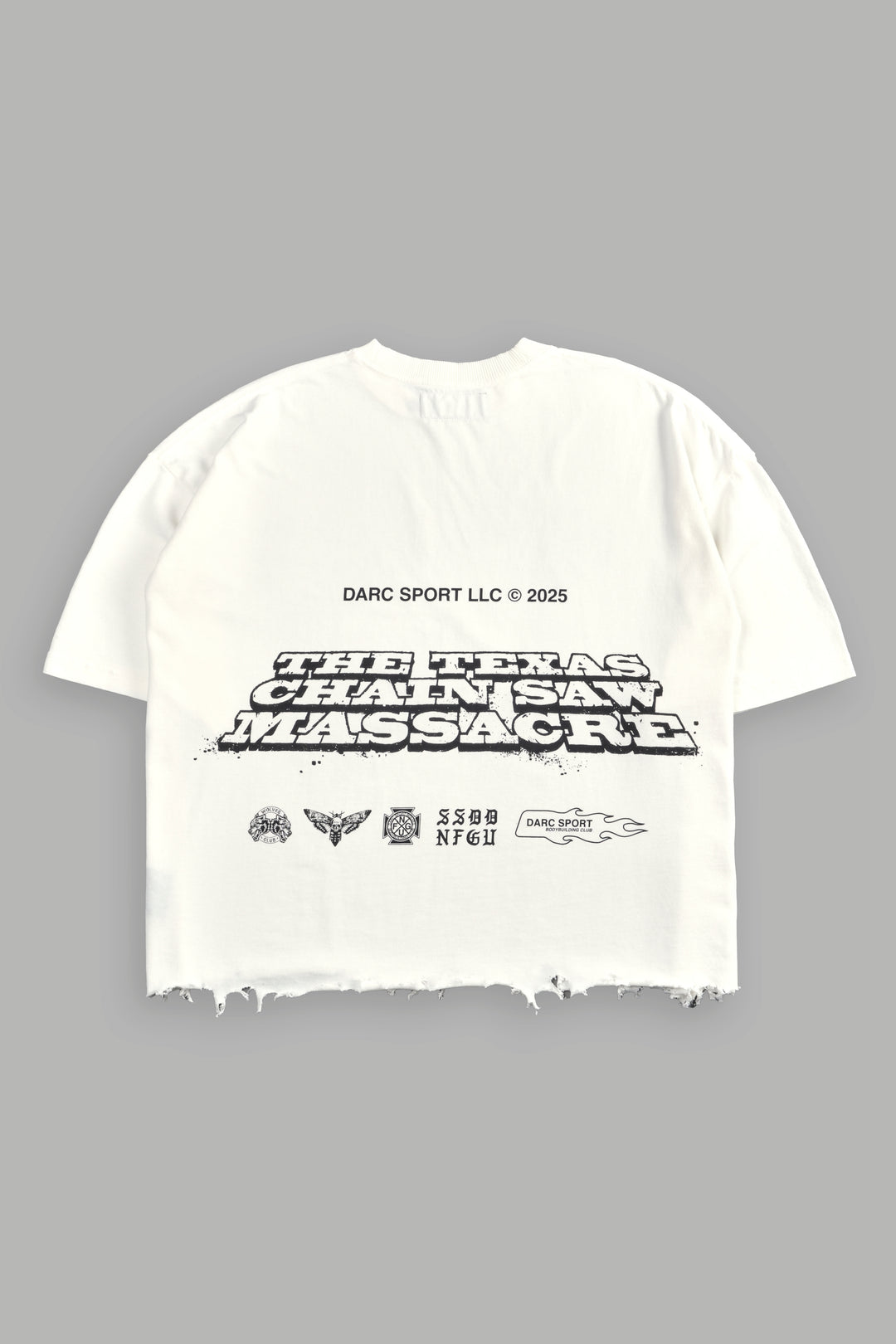 Massacre Destroyed Grunge "Box Cut" Tee in Cream