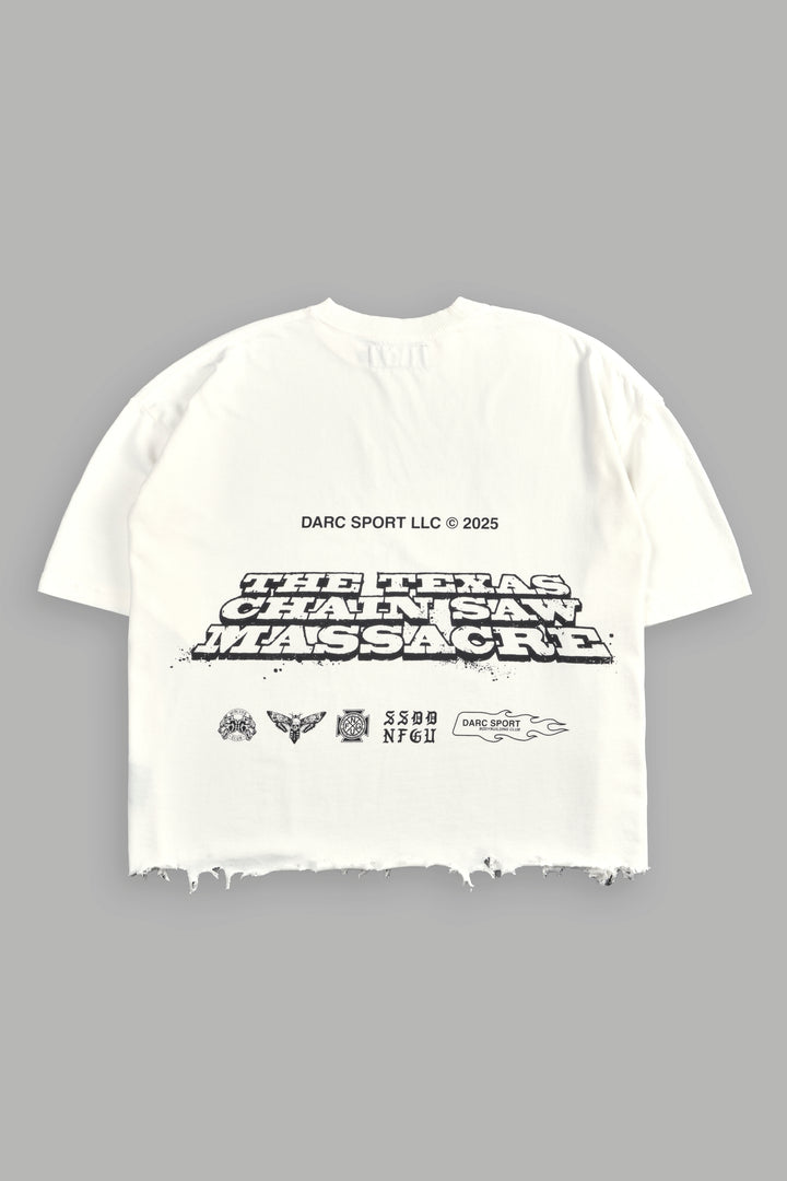 Massacre Destroyed Grunge "Box Cut" Tee in Cream