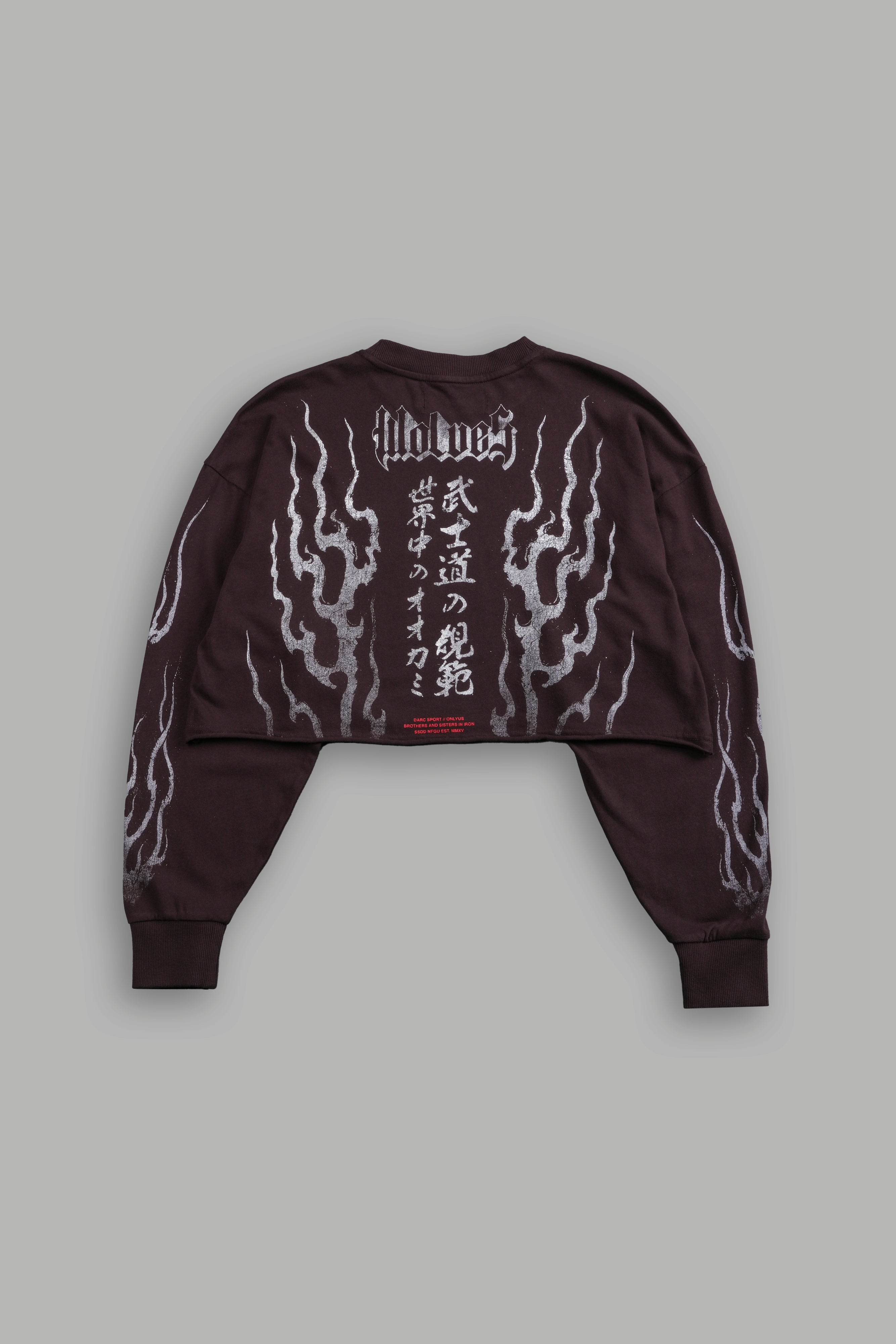 Darc Infernal "Premium" Oversized Cropped L/S Tee in Darc Garnet
