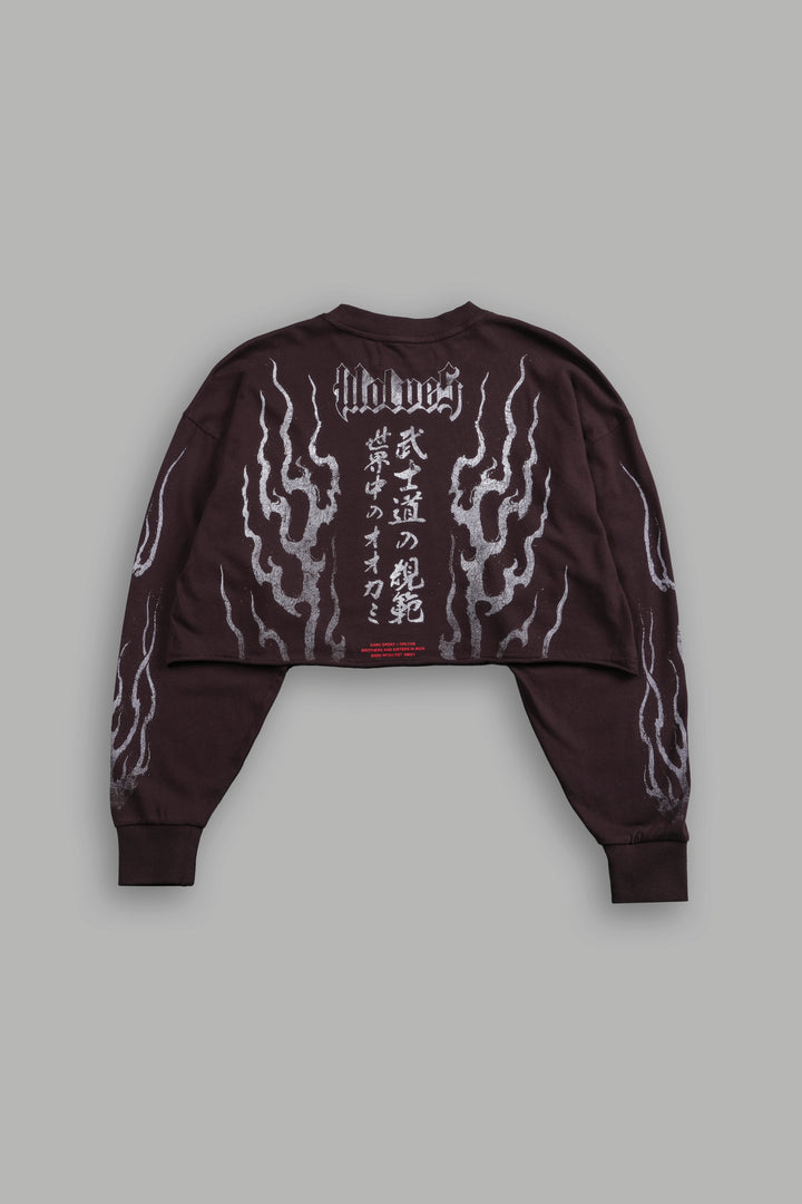 Darc Infernal "Premium" Oversized Cropped L/S Tee in Darc Garnet