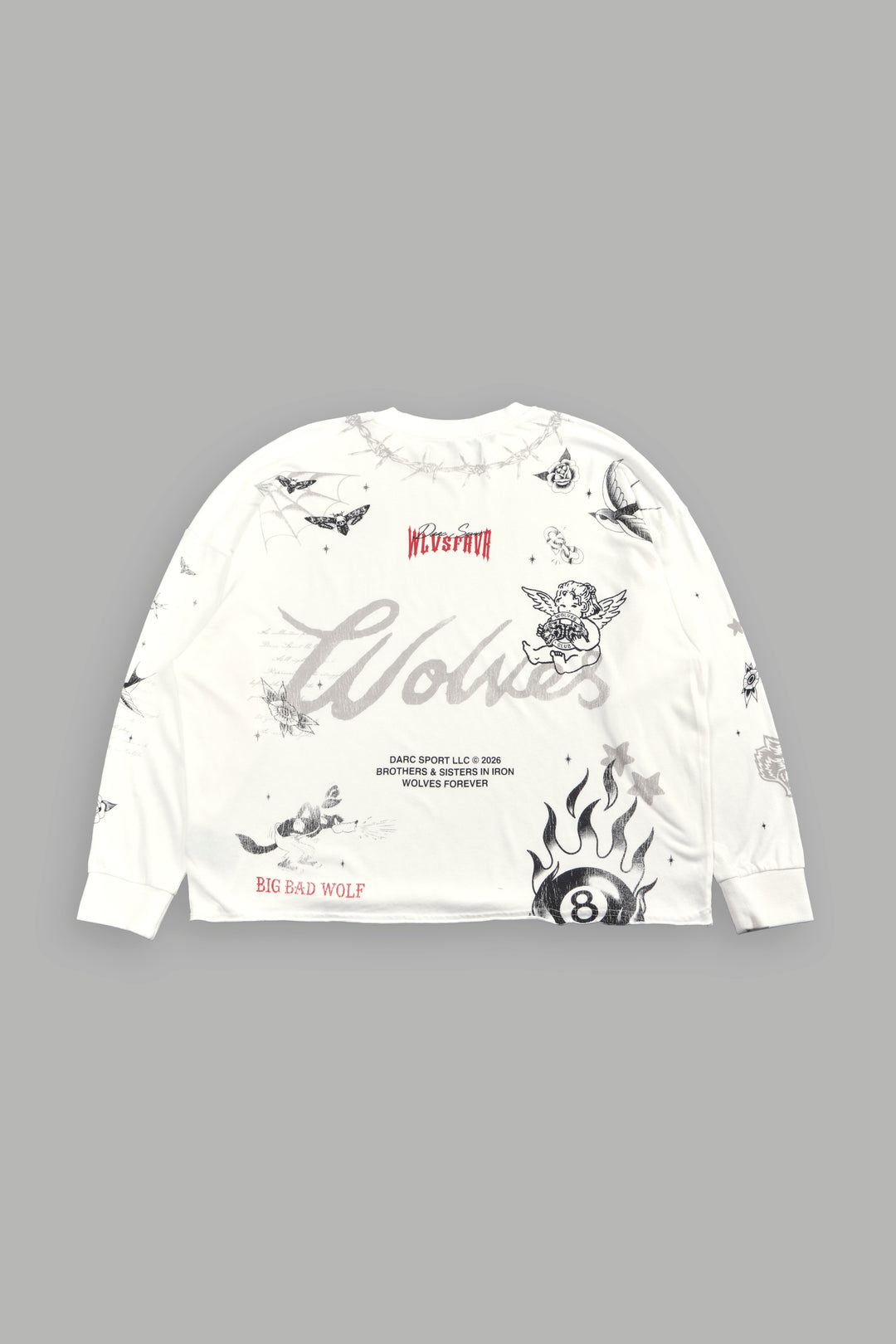 Big Bad Wolves Premium Box Cut Ls Tee in Cream