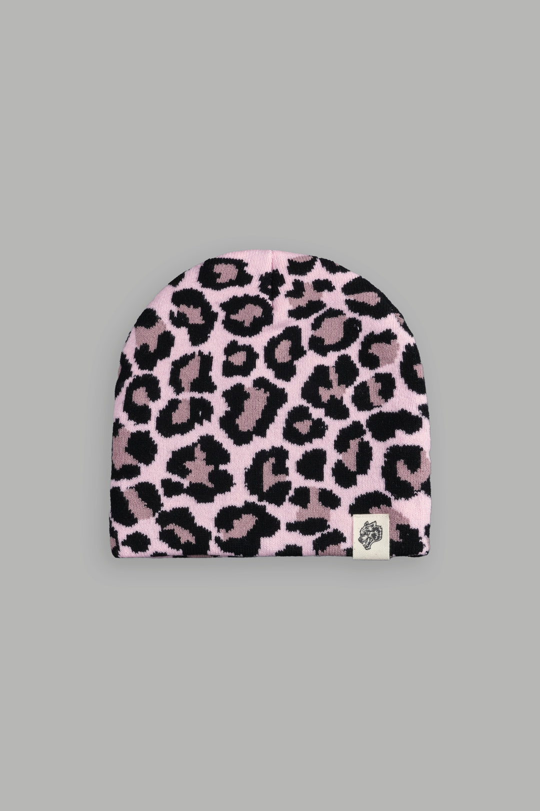 Wolf Patch V2 Cap Beanie in Cloud Pink Leopard