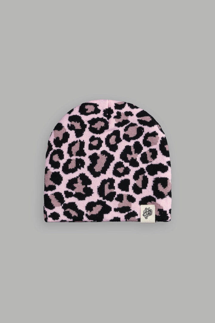 Wolf Patch V2 Cap Beanie in Cloud Pink Leopard