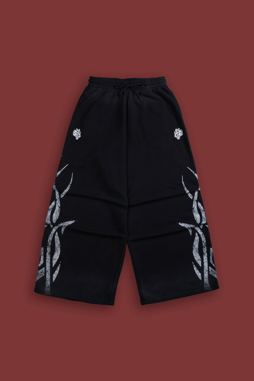 Finite Flame She Mia Cargo Sweat Pants in Black Drift Wash