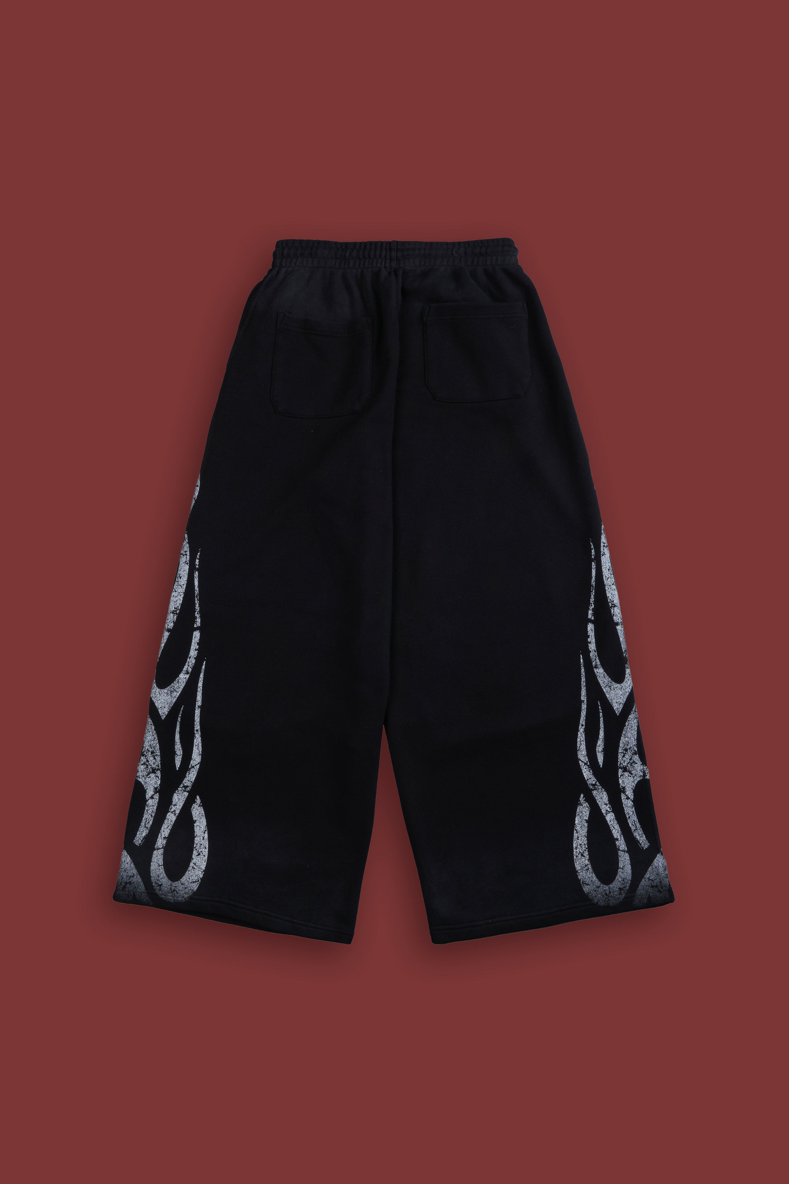 Finite Flame She Mia Cargo Sweat Pants in Black Drift Wash