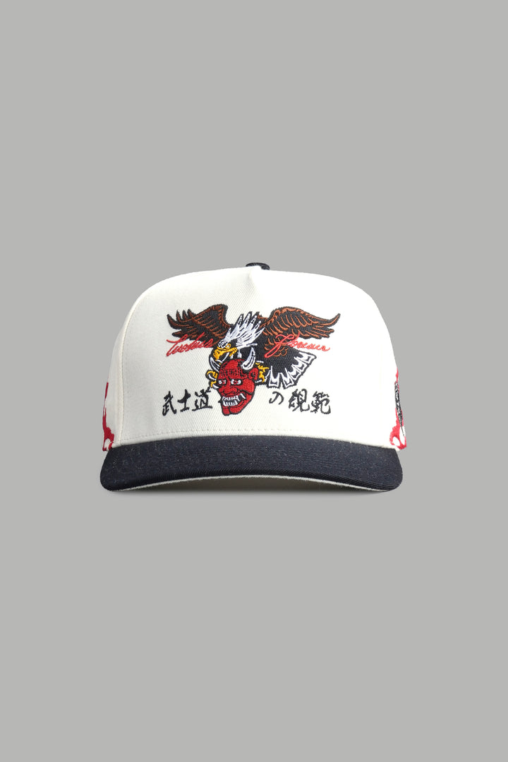 Eagle Oni Mask A Frame Snapback in Cream/Black