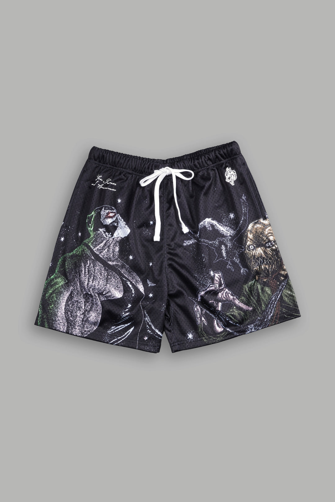 Bane And The Crow Mesh Shorts in Black