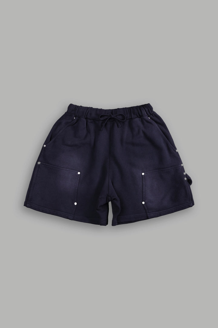 NFGU Forever Rivet Fleece Shorts in Nightshade Sun Fade