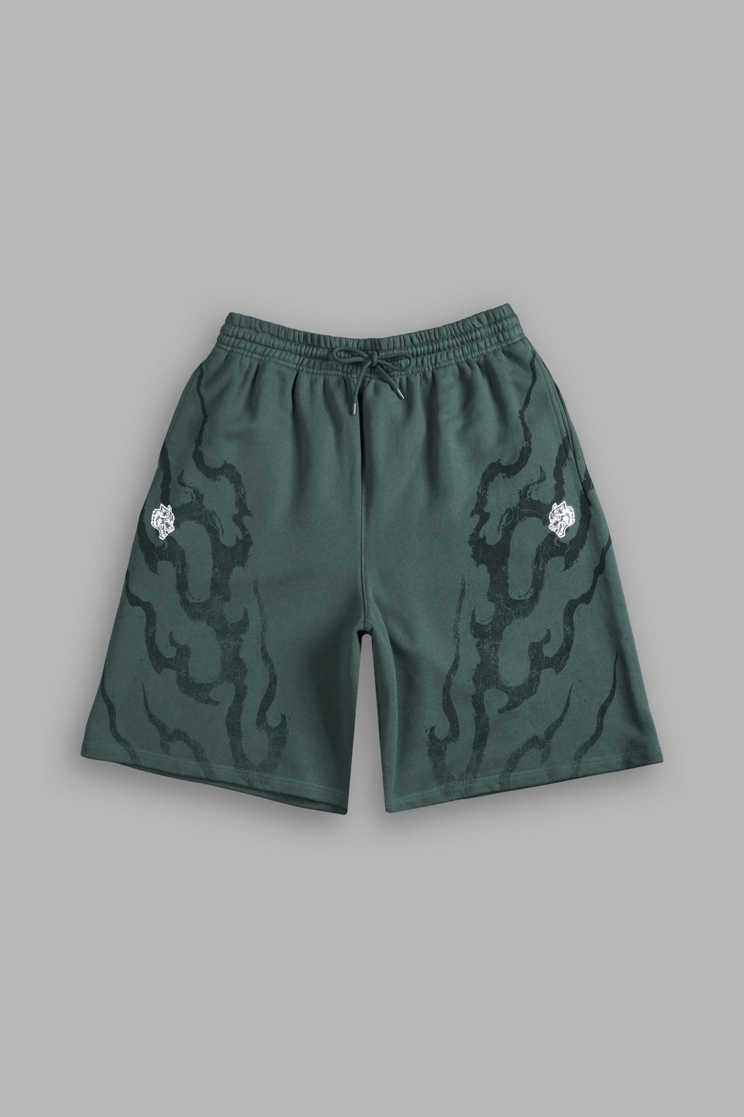 Darc Infernal Oversized Osiris Sweat Shorts in Norse Green