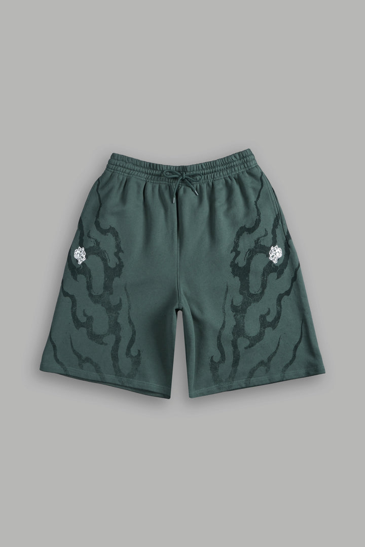 Darc Infernal Oversized Osiris Sweat Shorts in Norse Green
