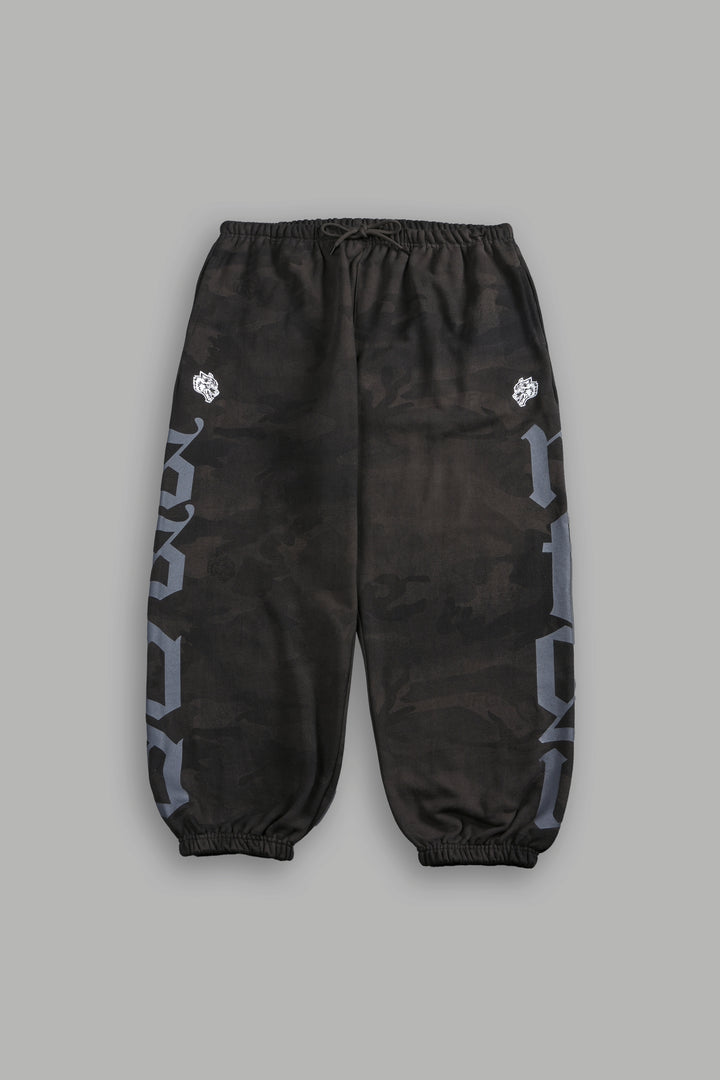 Our Mantra Lounger Sweat Pants in Black Vintage Woodland Camo