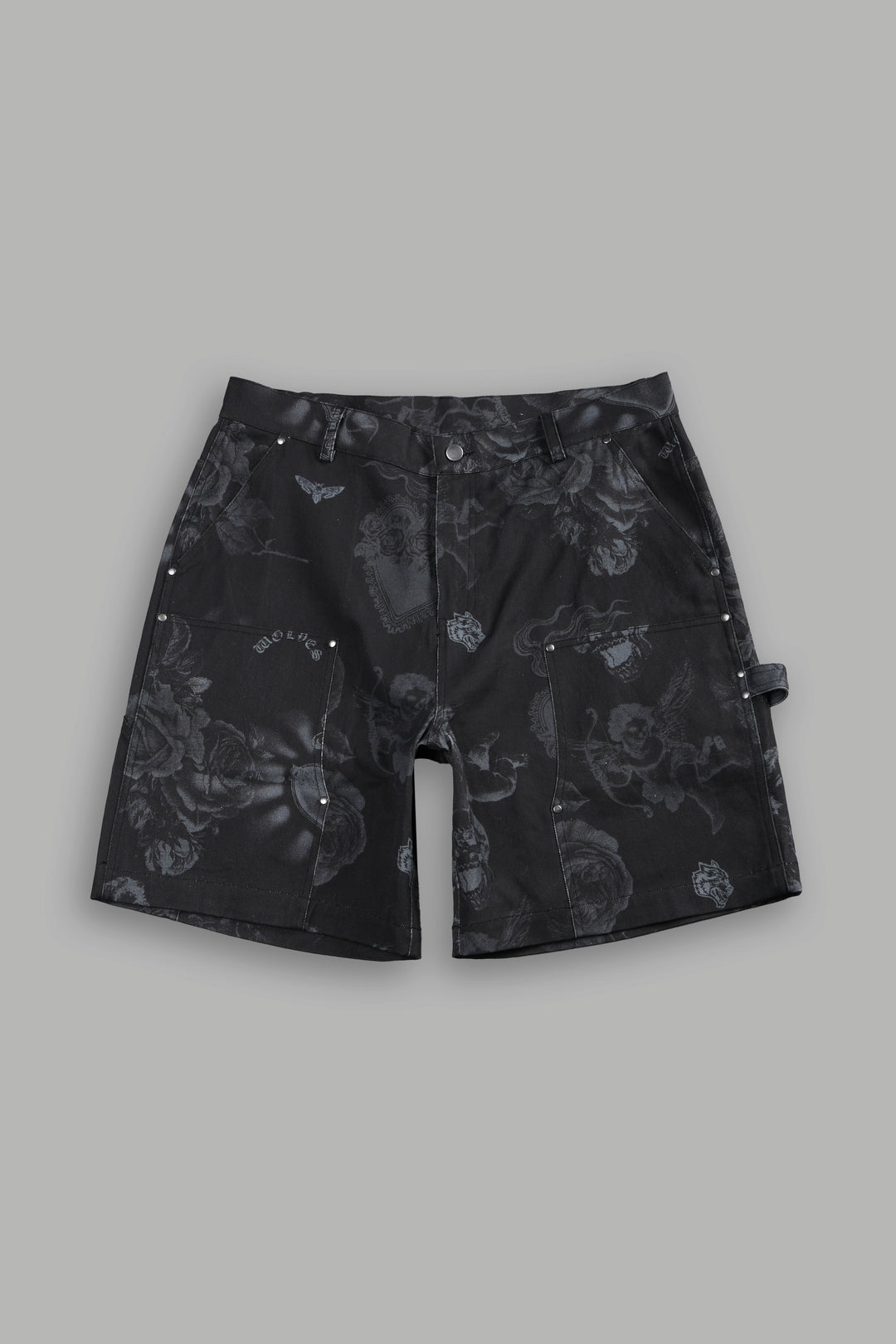 Wolf Chopper Oversized Clark Utility Shorts in Luna