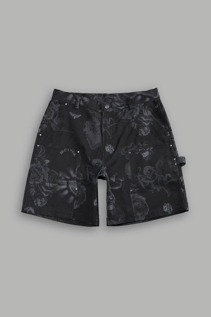 Wolf Chopper Oversized Clark Utility Shorts in Luna