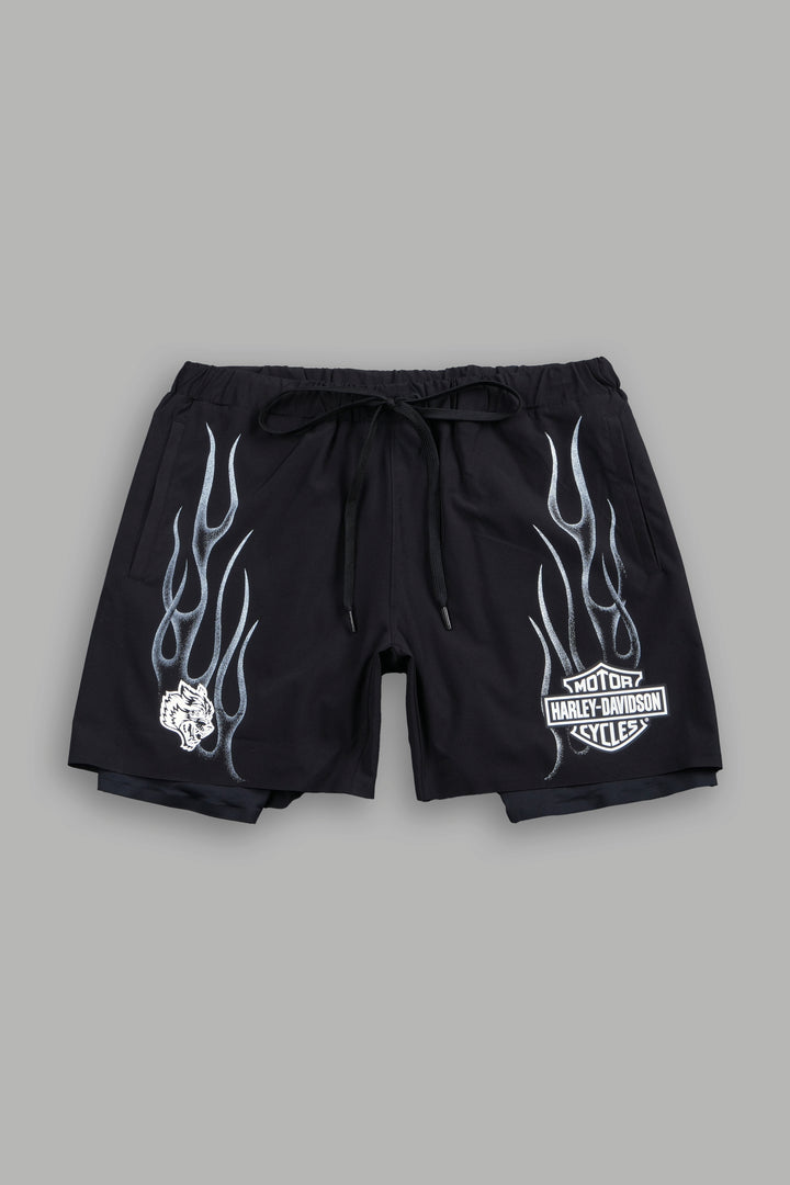 Darc Blossom Compression Shorts in Black