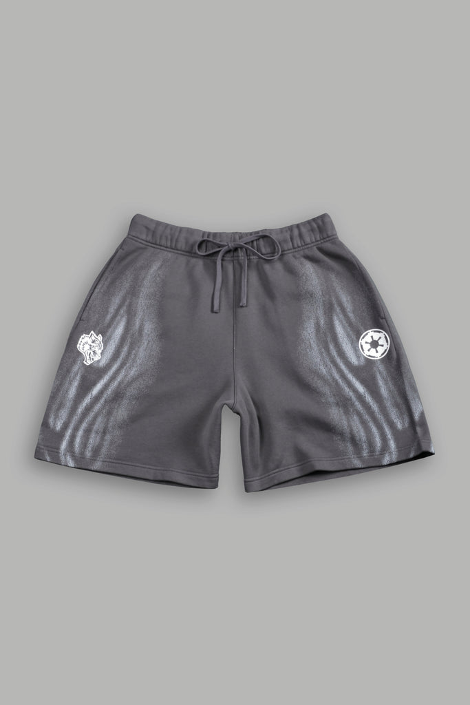 Dark Flame Oversized Post Lounge Sweat Shorts in Slate Gray