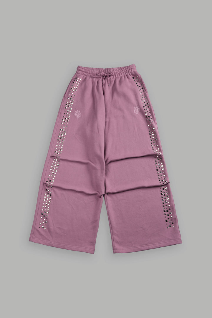 Dual Stud Mia Sweat Pants in Pink Smoke