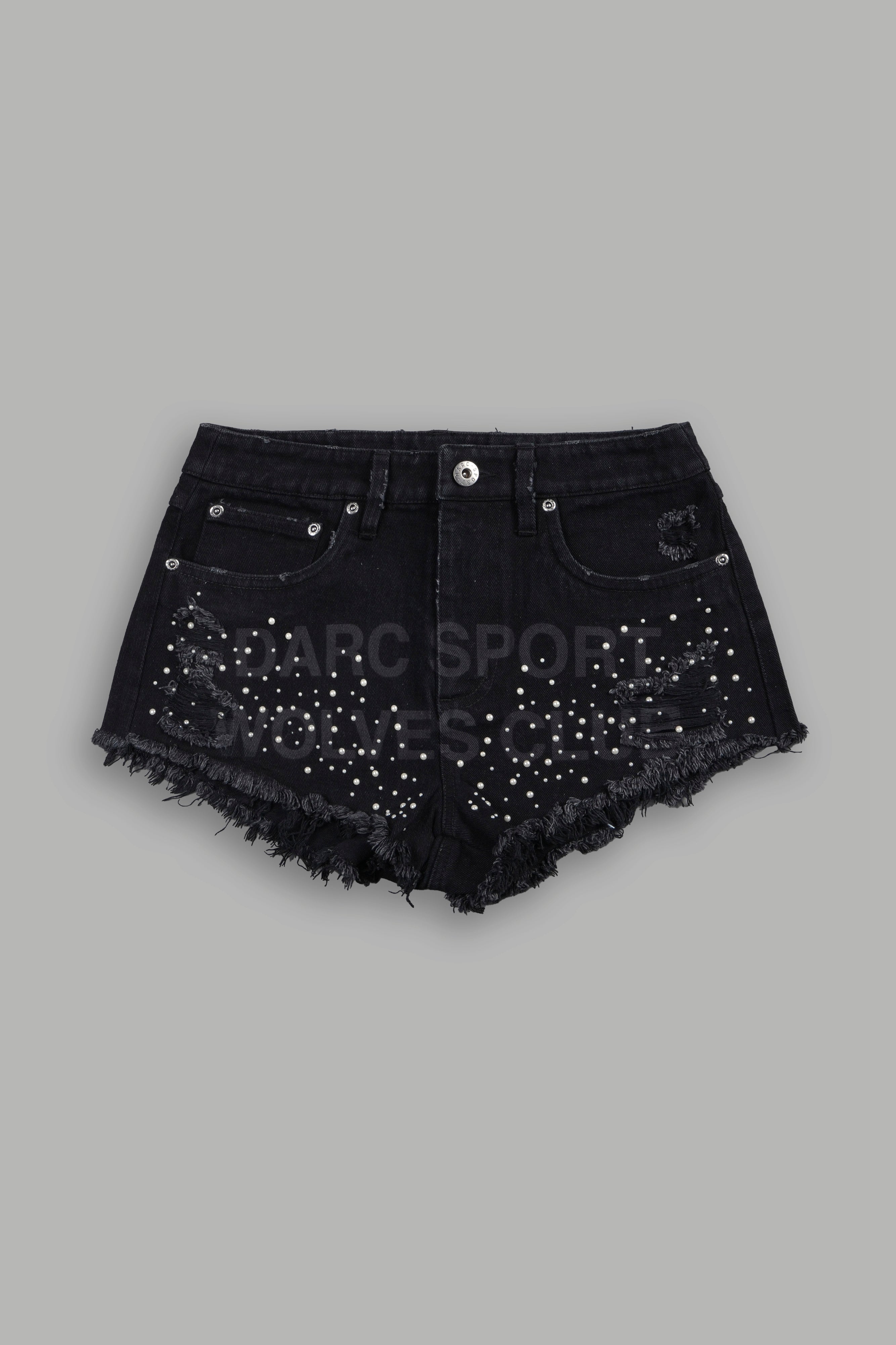 Pearl Heritage Low Rise Cut Off Short in Black Denim