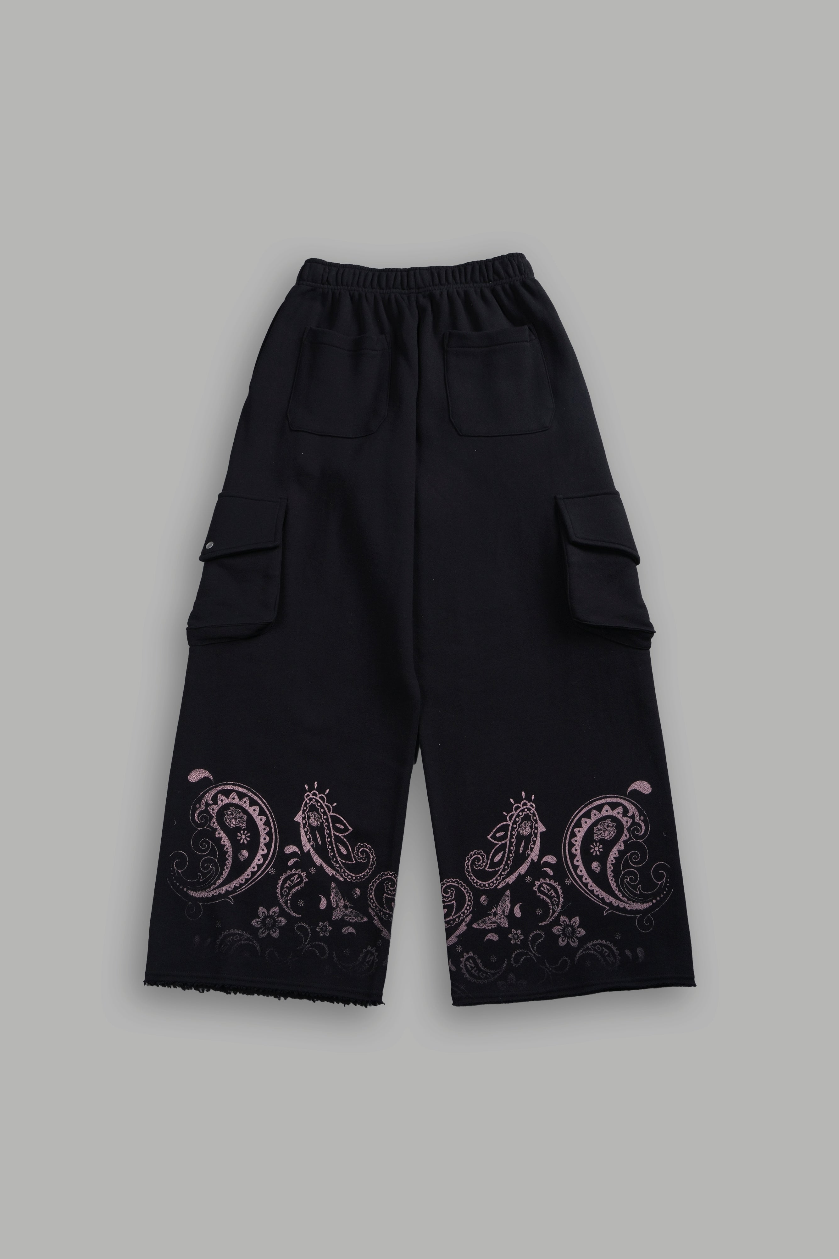 Faded Paisley Durst Cargo Sweats in Black