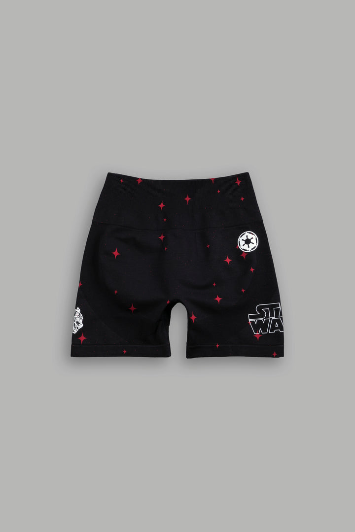 The Power Everson Seamless "Training" Shorts in Black/Red Starry Night