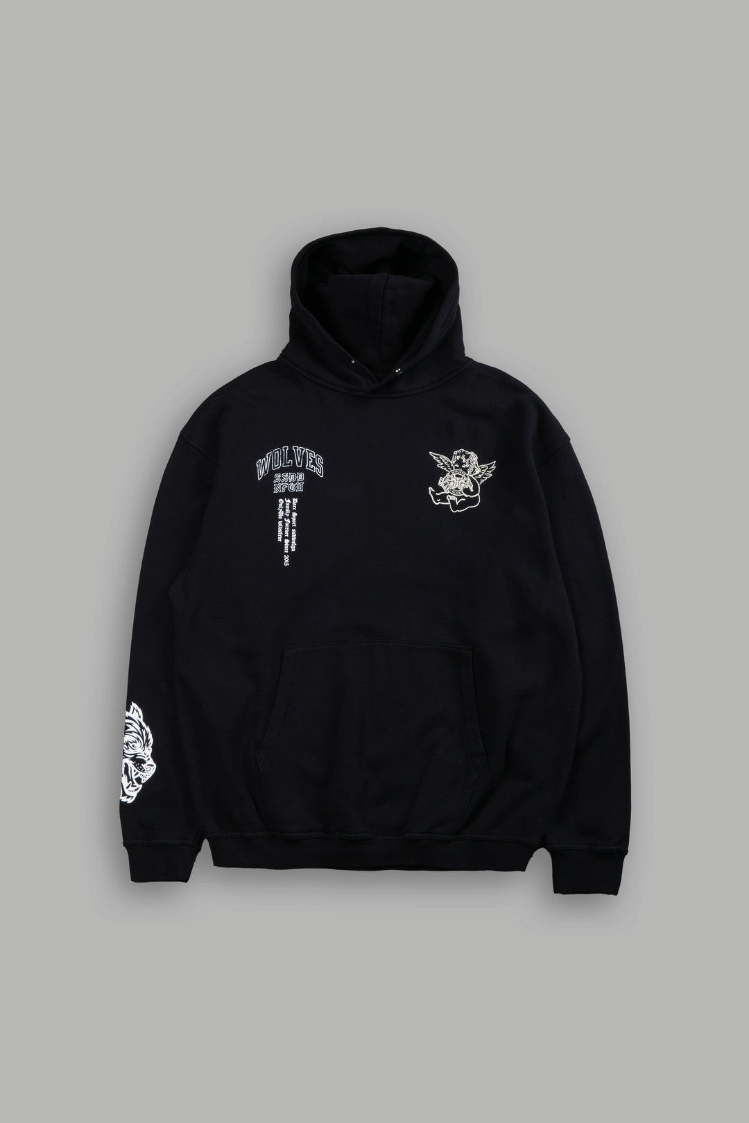 Wolves Club Cherub Pierce Hoodie in Black