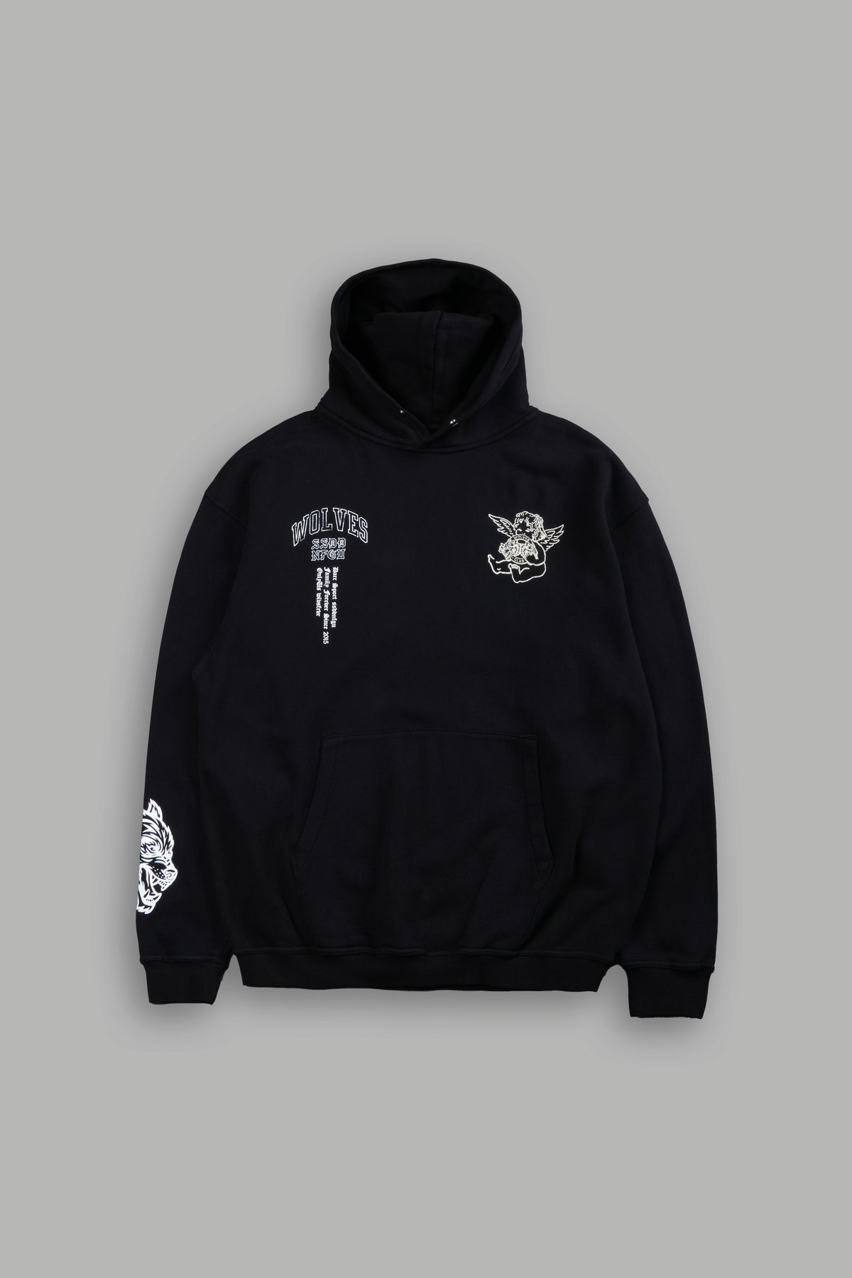 Wolves Club Cherub Pierce Hoodie in Black