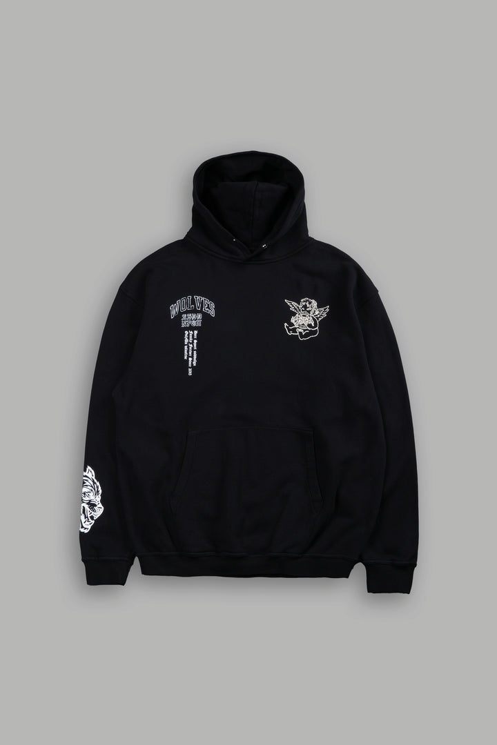 Wolves Club Cherub Pierce Hoodie in Black