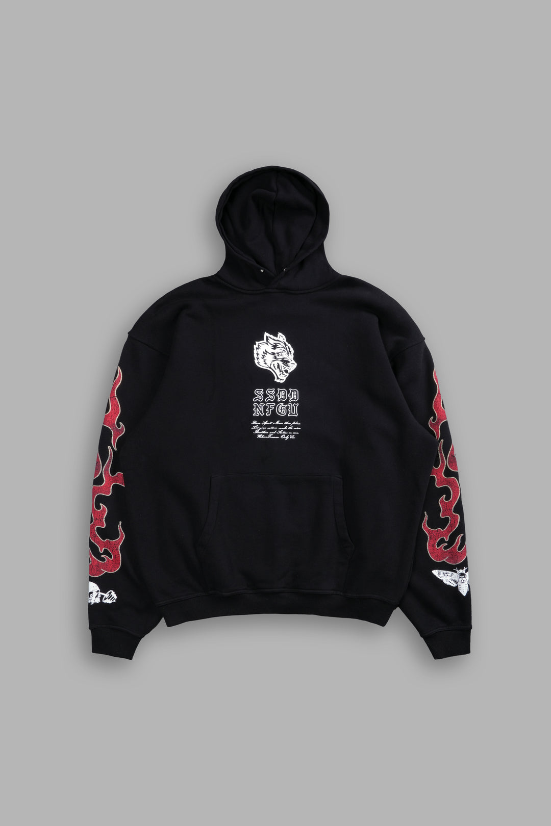 NFGU Mempo Flames "Pierce" Hoodie in Black