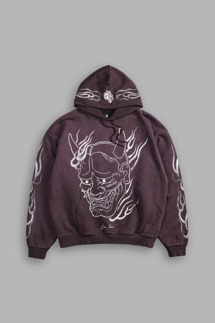 Oni Fire "Grunge" Hoodie in Darc Garnet Horizon Sun Fade