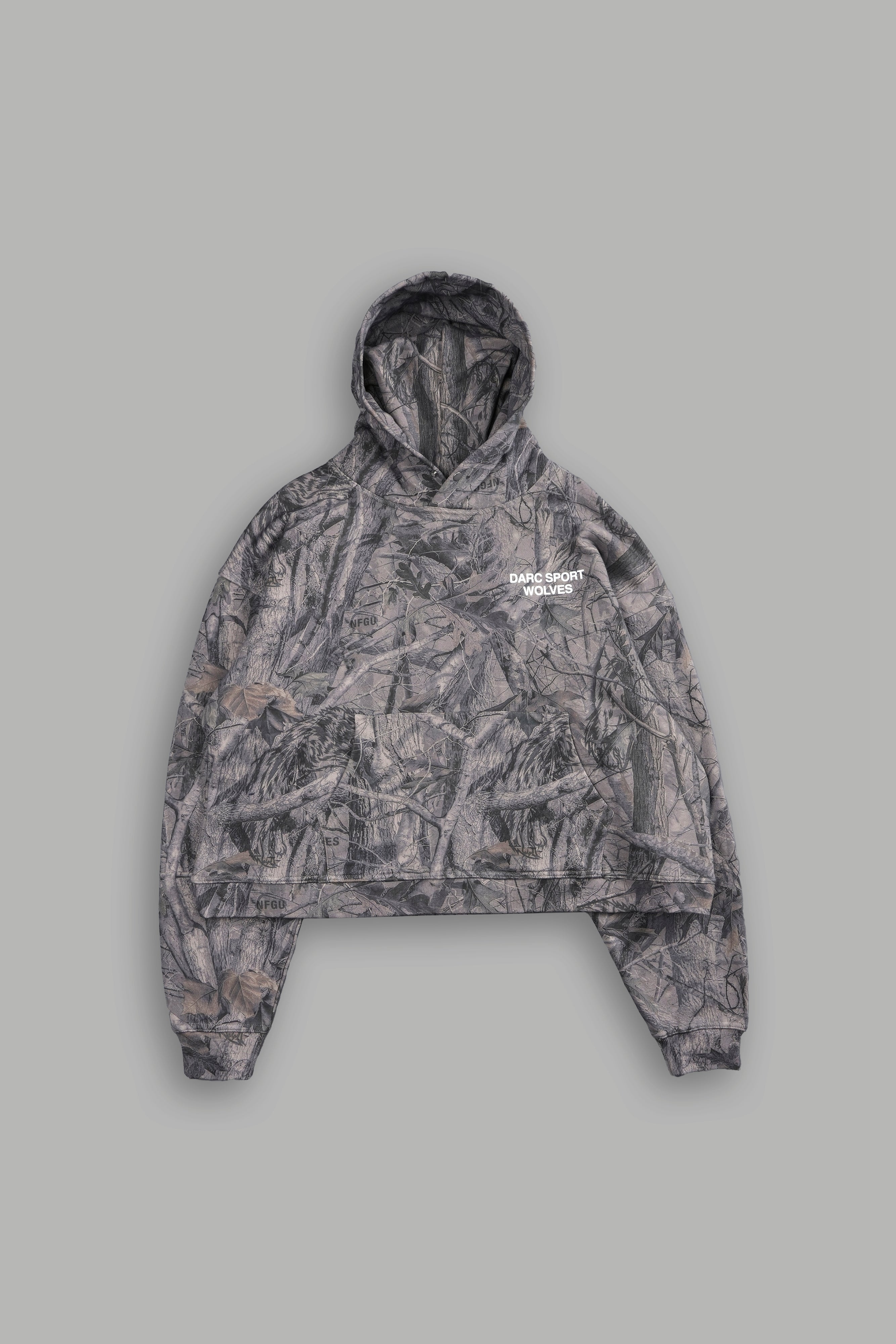 Darc Sport Wolves "Box Cut" Hoodie in Driftwood Wolf Forest Camo