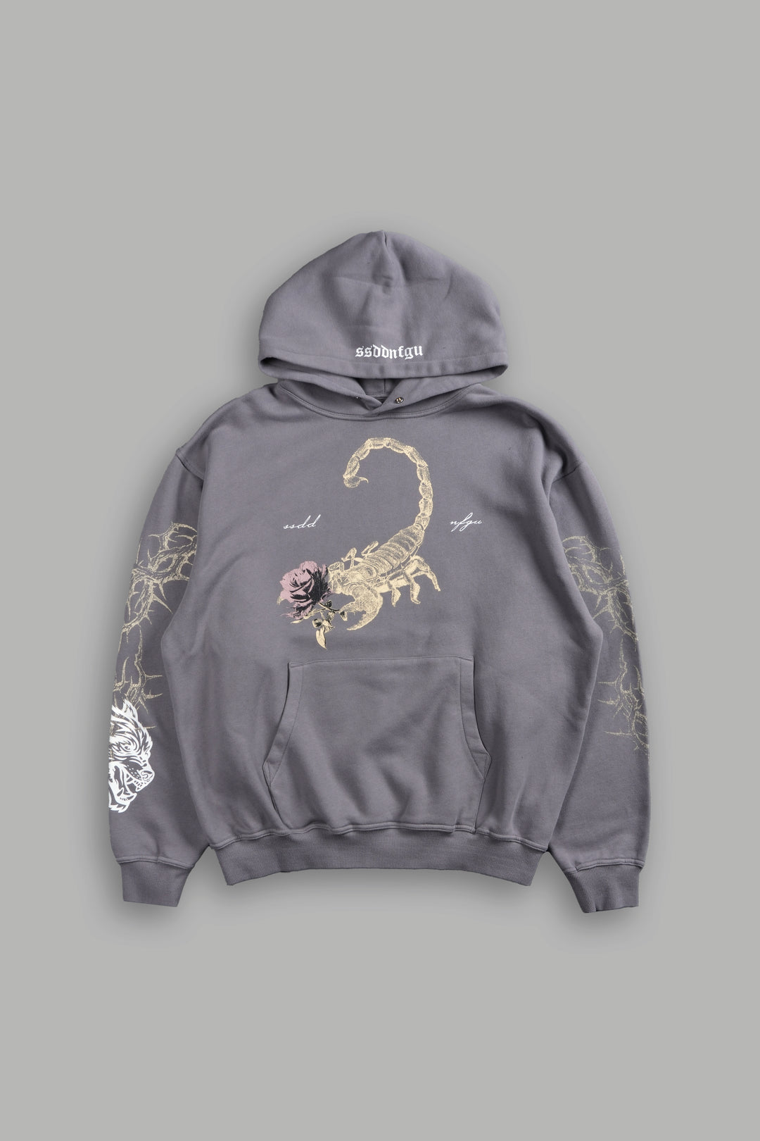 Scorpion Rose "Pierce" Hoodie in Dove Gray