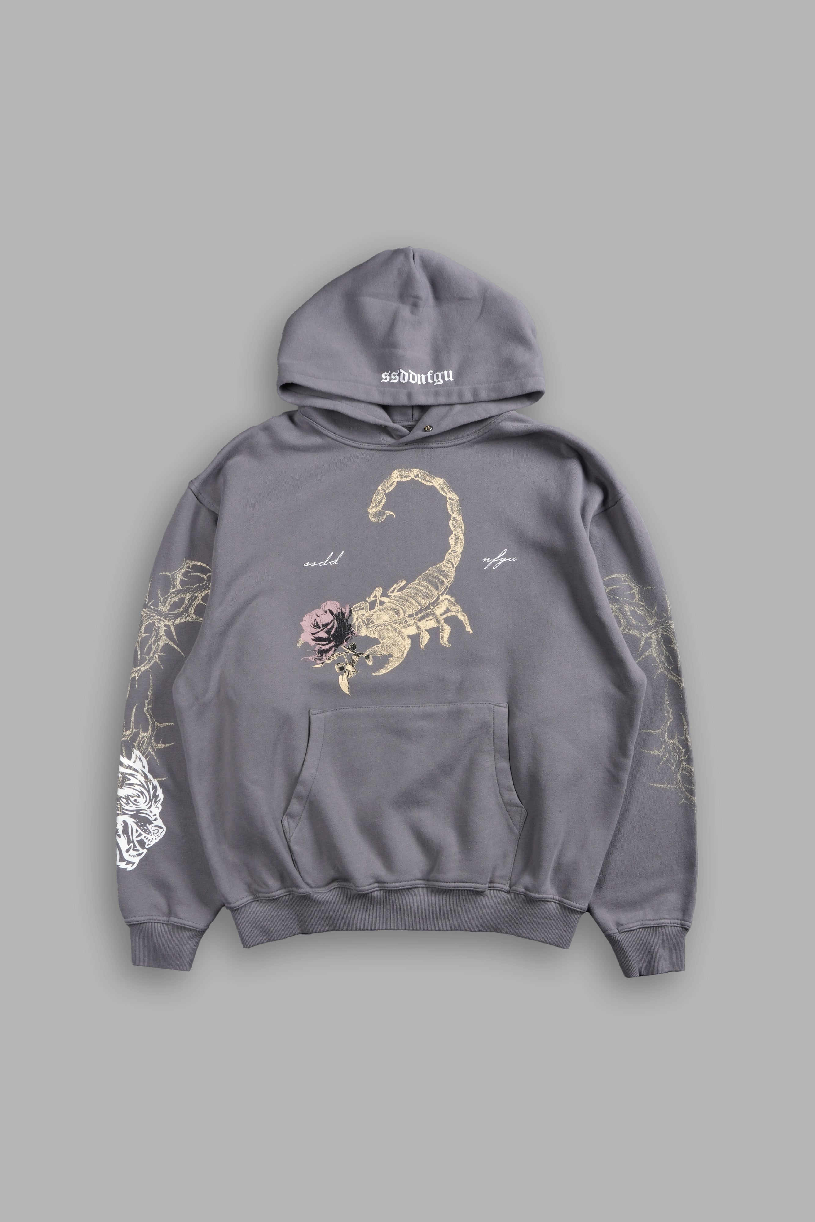 Scorpion Rose "Pierce" Hoodie in Dove Gray