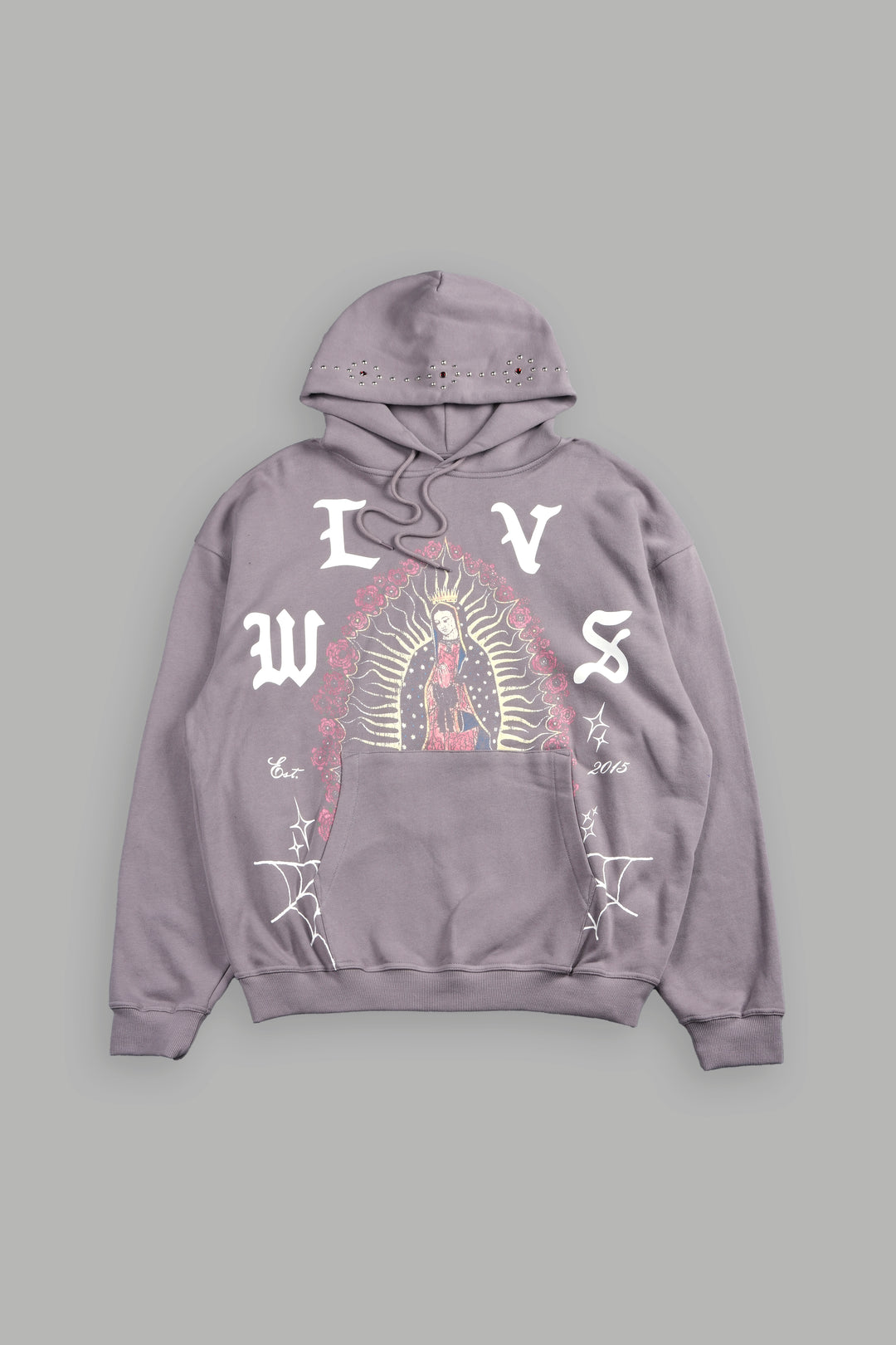 Dama De Las Rosas Bishop Hoodie In Pale Gray