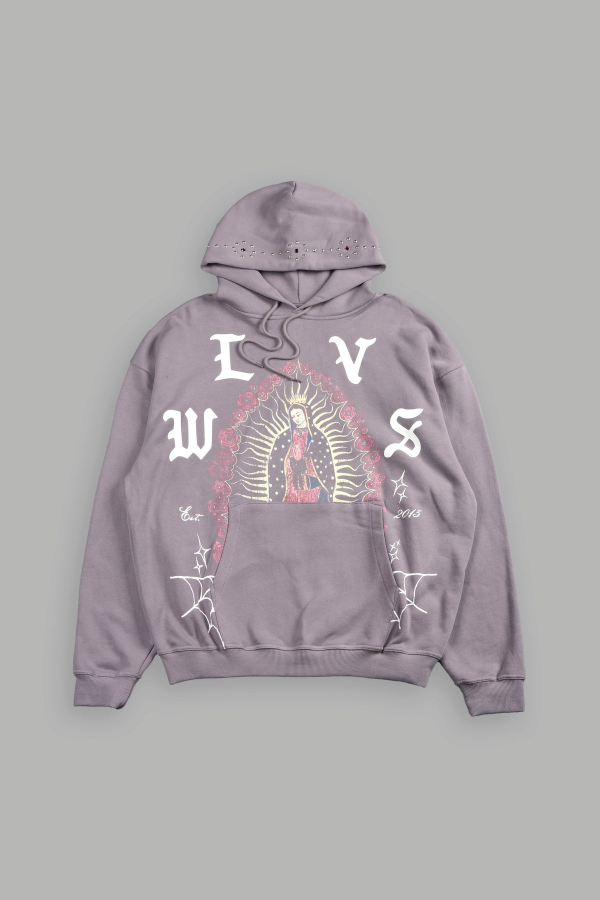 Dama De Las Rosas Bishop Hoodie In Pale Gray