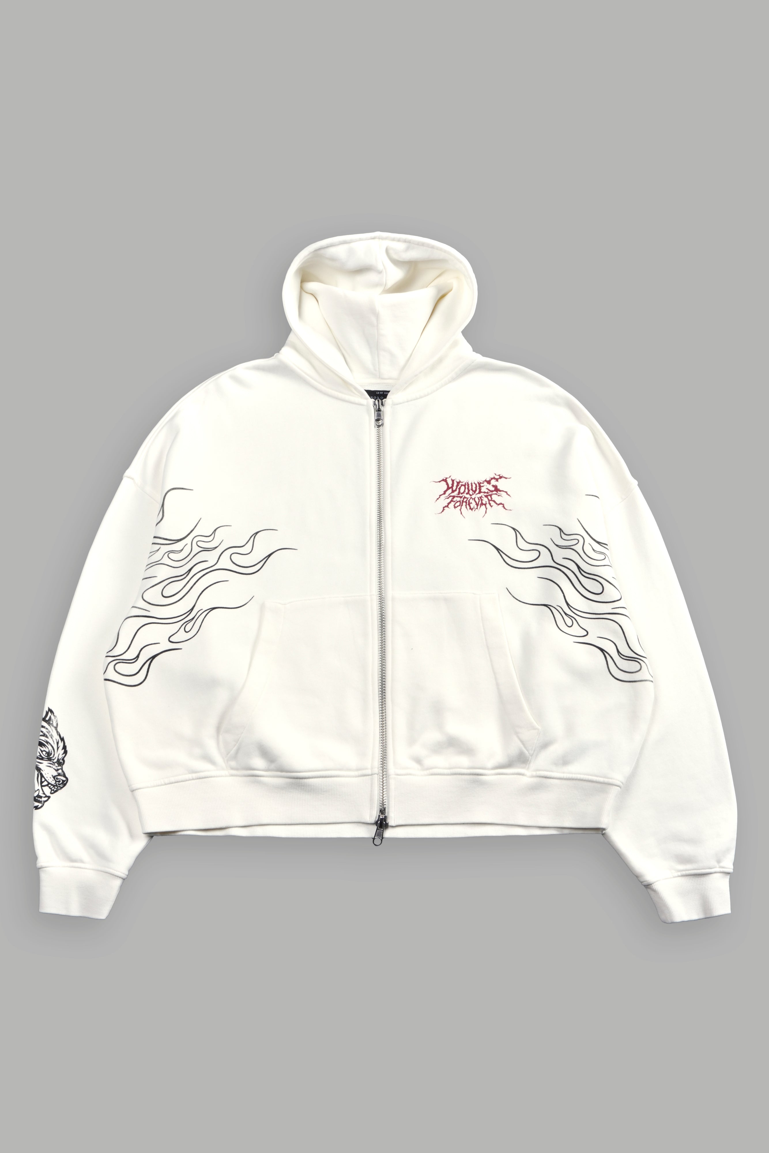 S-Rank Vex Double Zip Hoodie in Cream