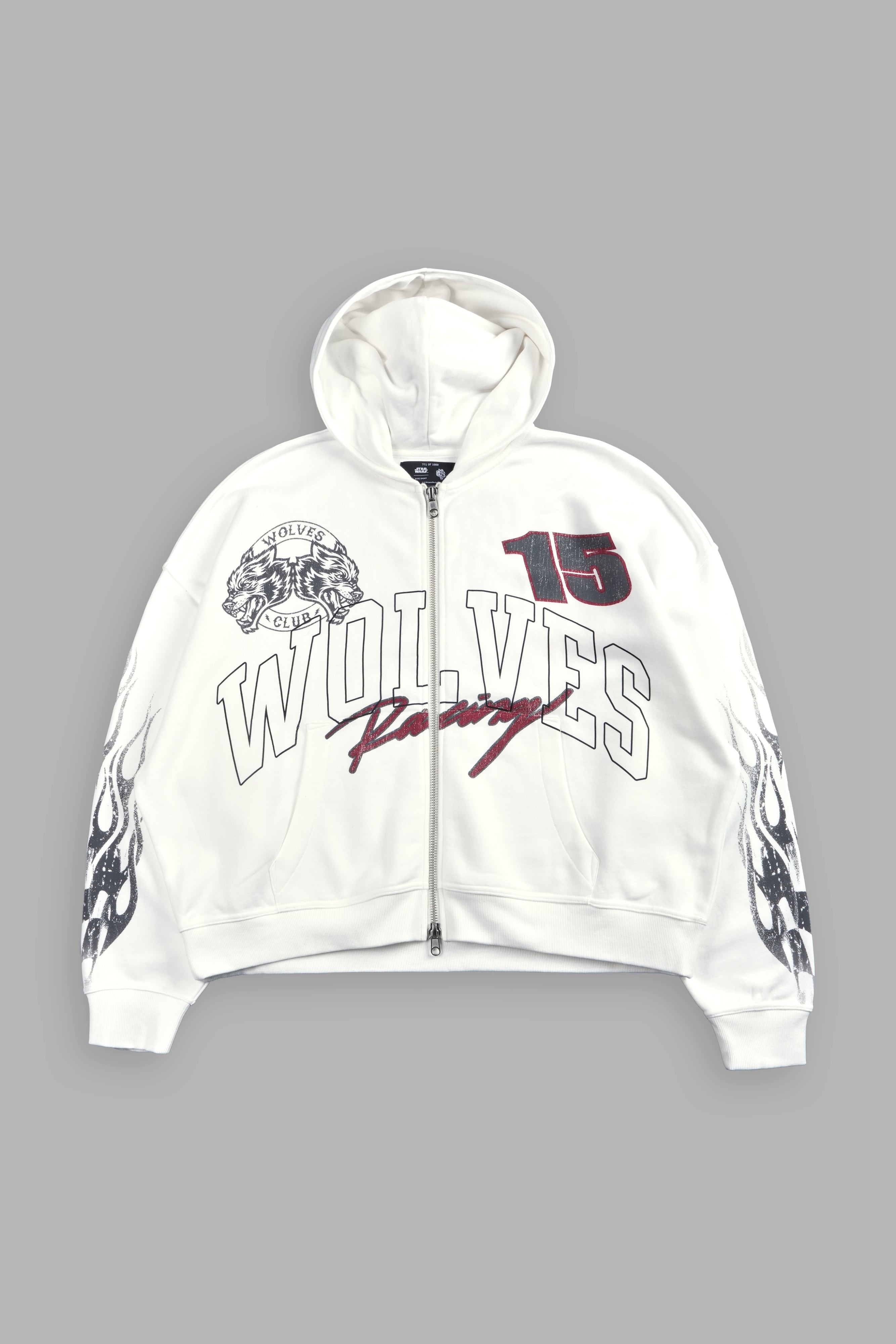 Race Inferno Vex Double Zip Hoodie in Cream
