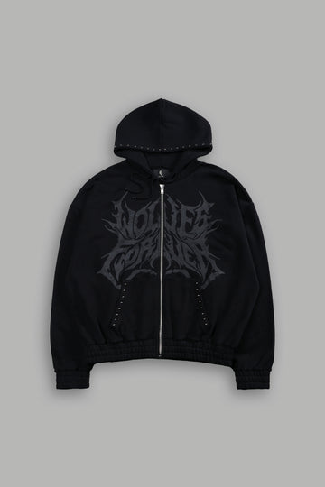 Mourning Star "Chambers" Zip Hoodie in Black