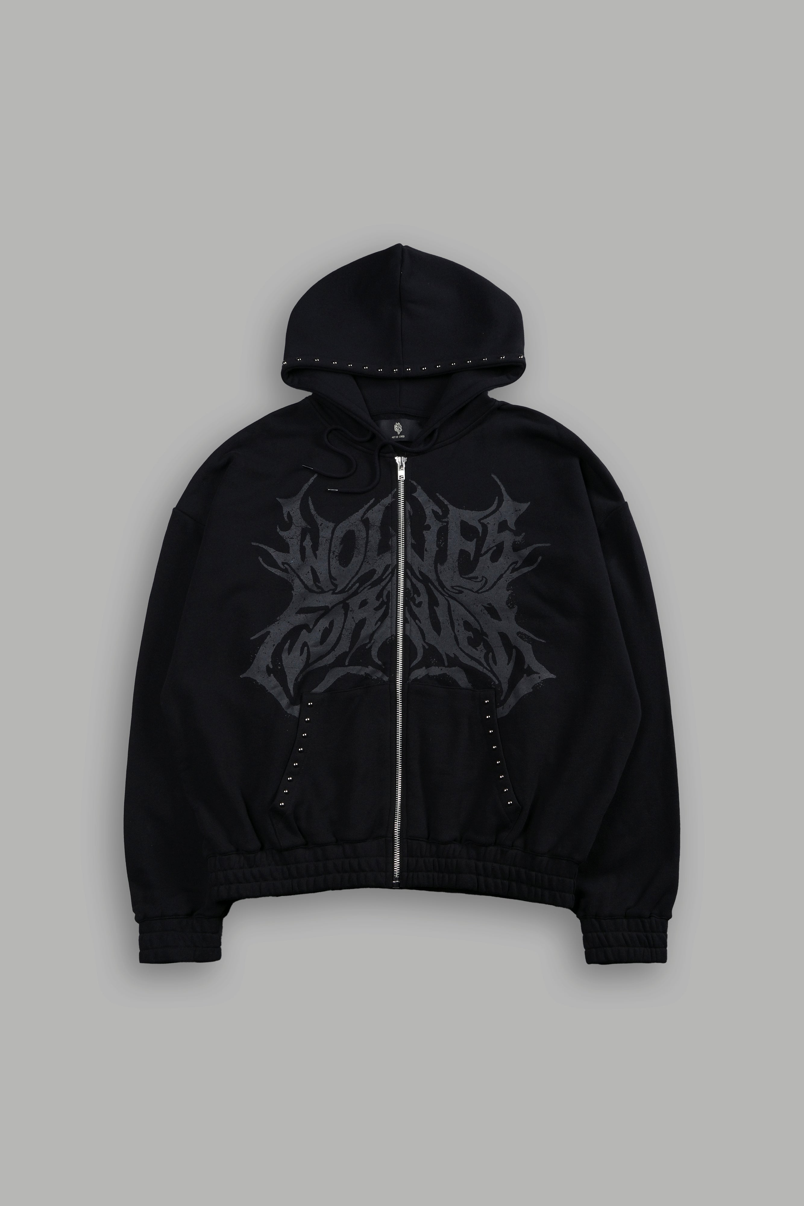 Mourning Star "Chambers" Zip Hoodie in Black