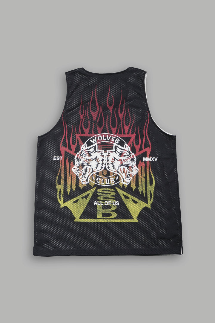 Infernal Club Reversible Bball Jersey In Black/Cream