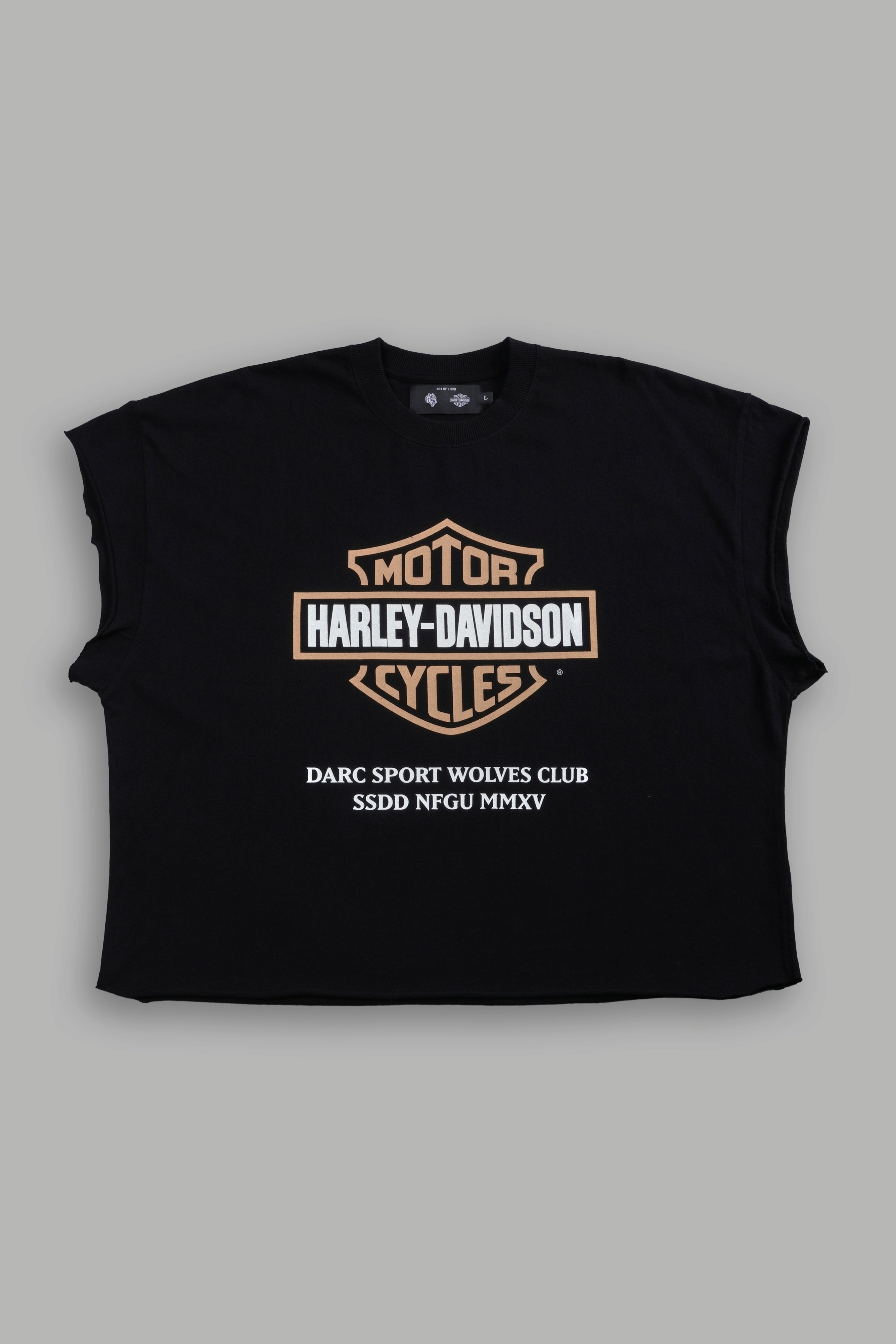 Our Clubs Grunge Cut-Off Tee in Black