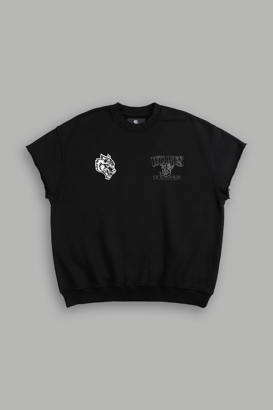 La Heritage Cap Sleeve London Crewneck in Black
