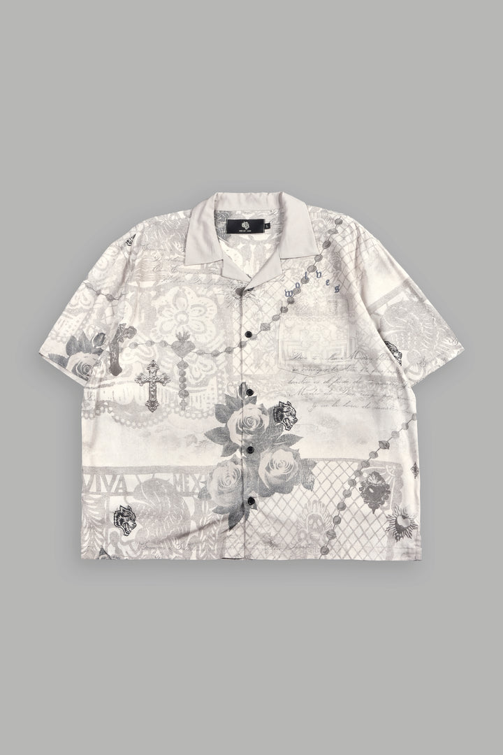 Wolves Pyramid Romero Mid Length Button Up In Ceniza Y Rosas