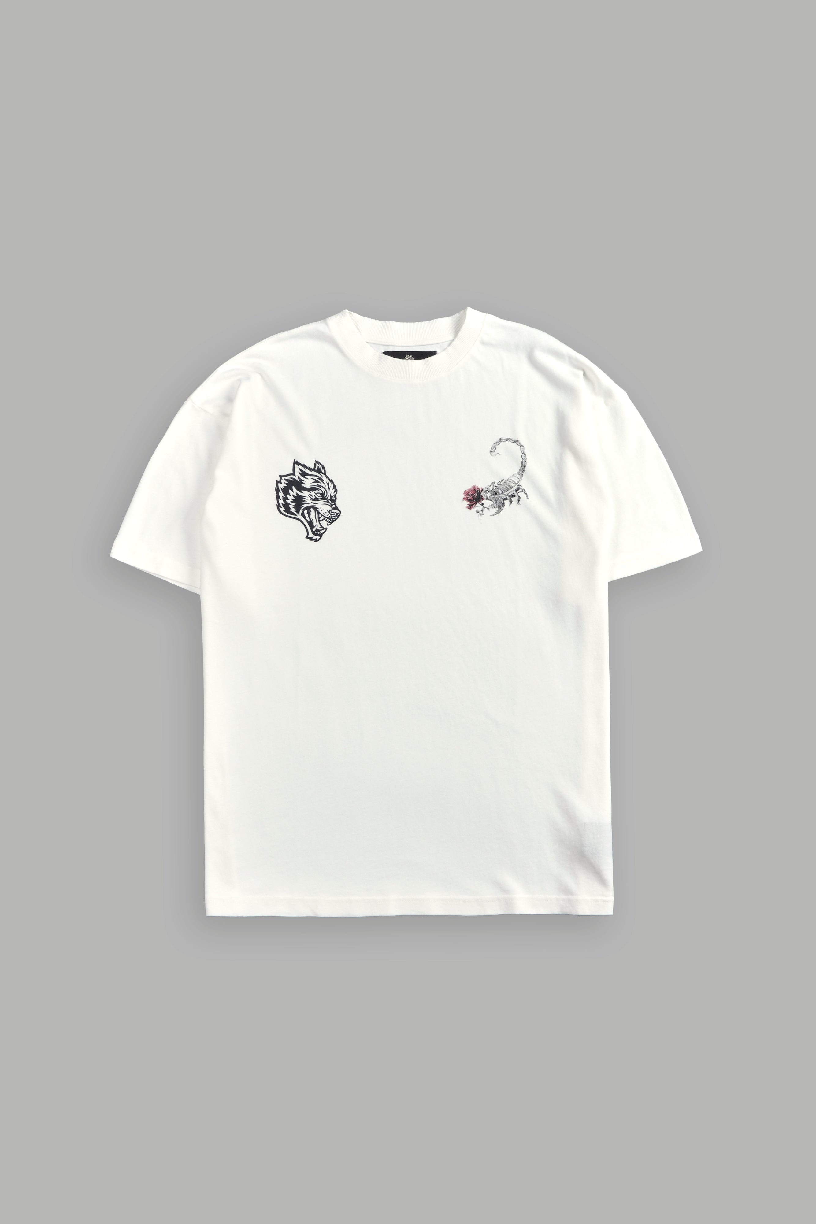 Scorpion Rose "Premium" Oversized Tee in Cream