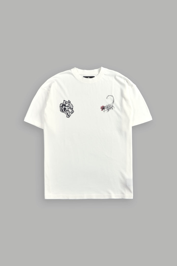Scorpion Rose "Premium" Oversized Tee in Cream